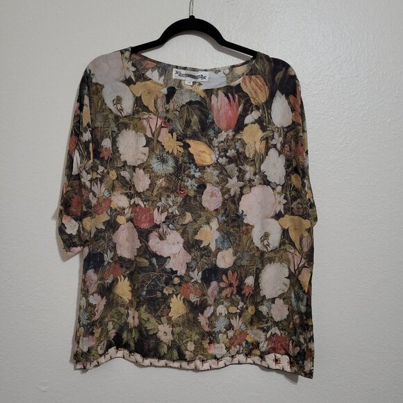 NWT Market of Stars I Dream In Flowers Luxe Bamboo Tee Floral Print S/M - Picture 4 of 12